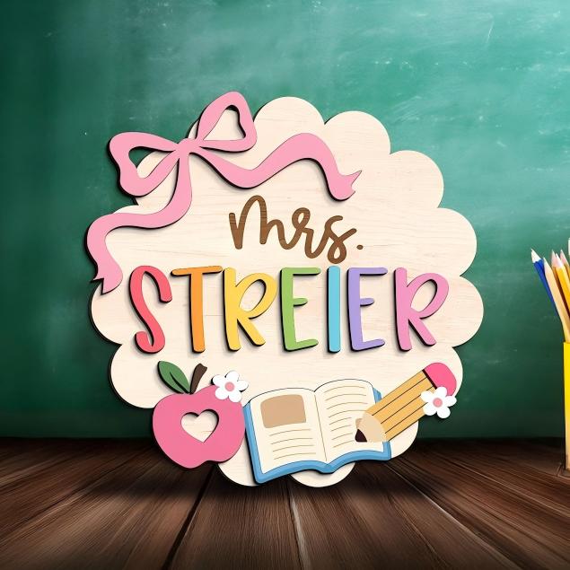 Personalized 3D Teacher Door Sign: Back to School Classroom Decor