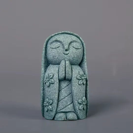 Handcrafted Stone Zen Jizo Statue Full Set