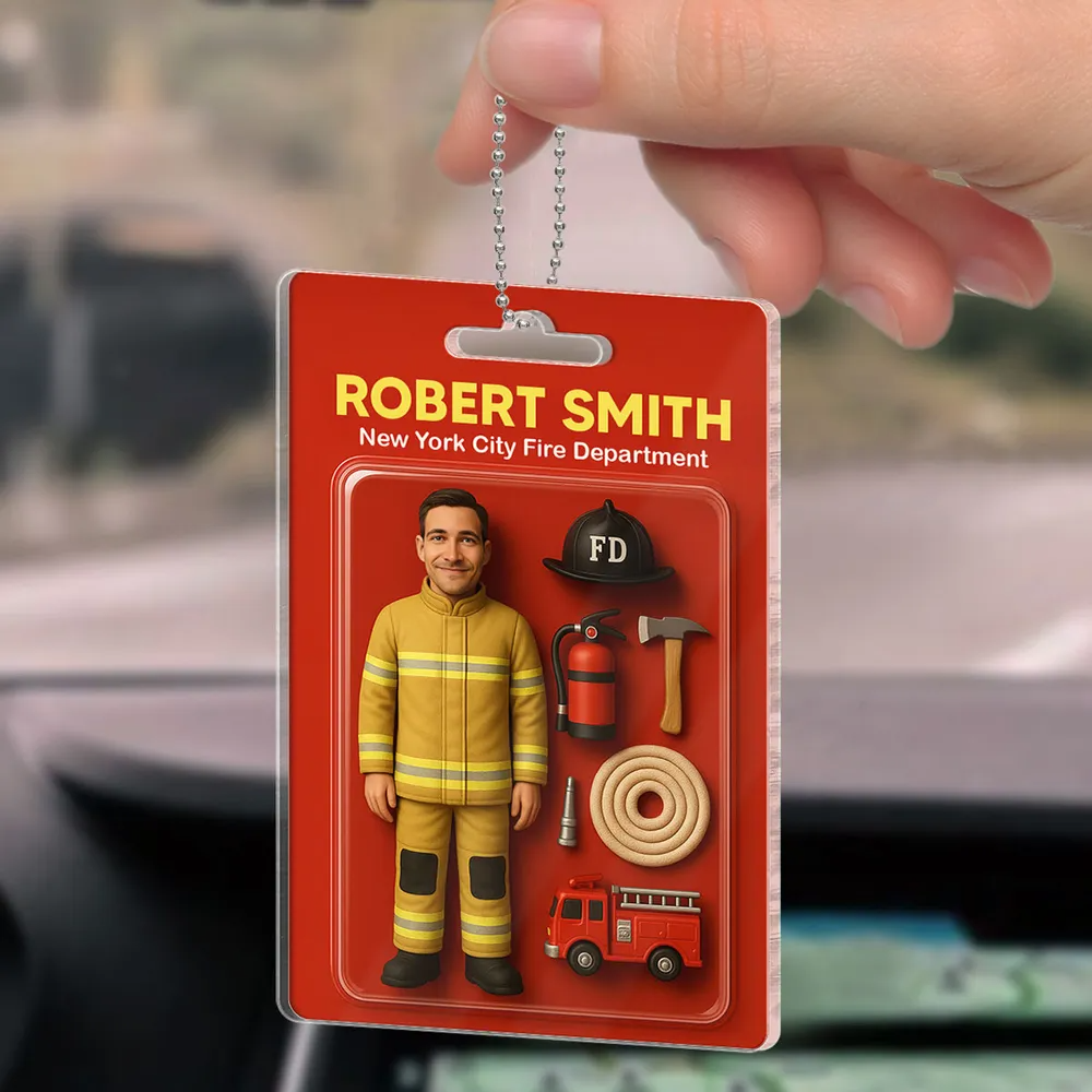 3D Effect Action Figure Pack Packaging Toy Box Style Art Gift Personalized Acrylic Car Hanger
