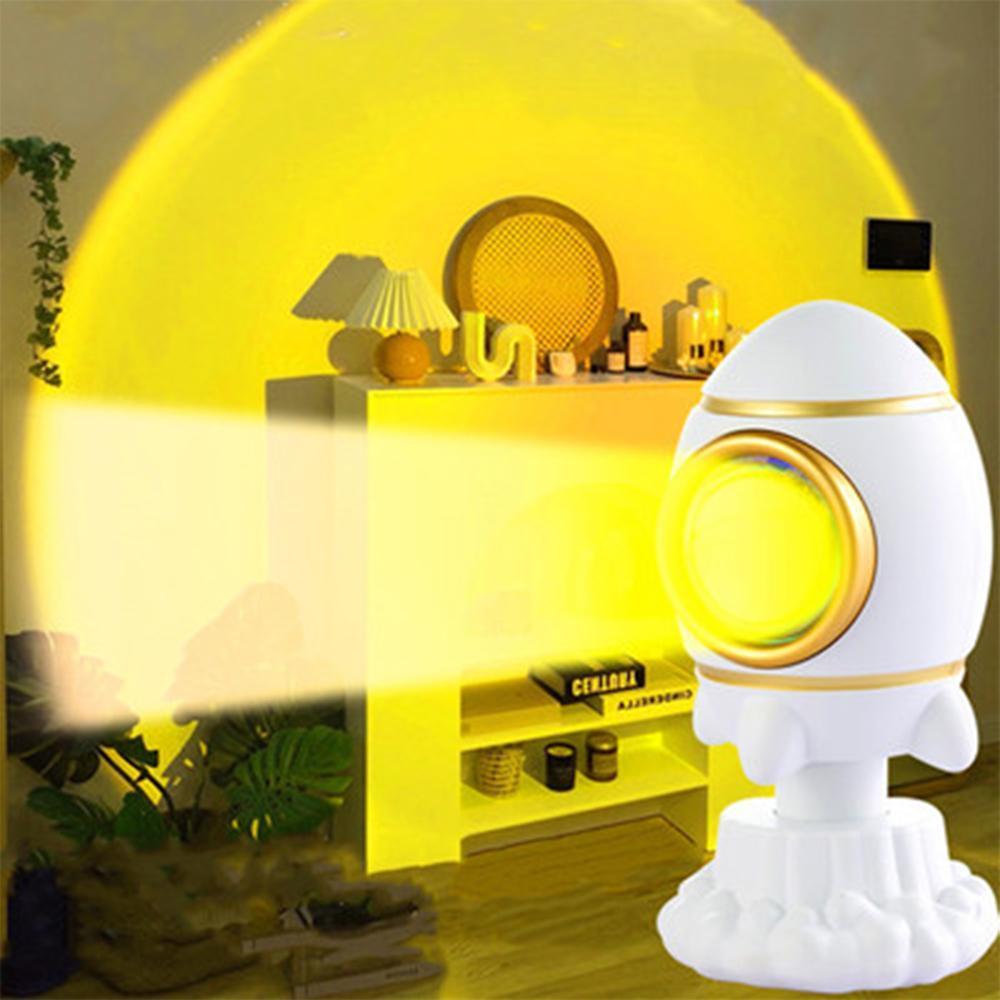 Sunset Projector Lamp Christmas Gifts Rocket Lamp Decor for Bedroom Aura Glow Lights