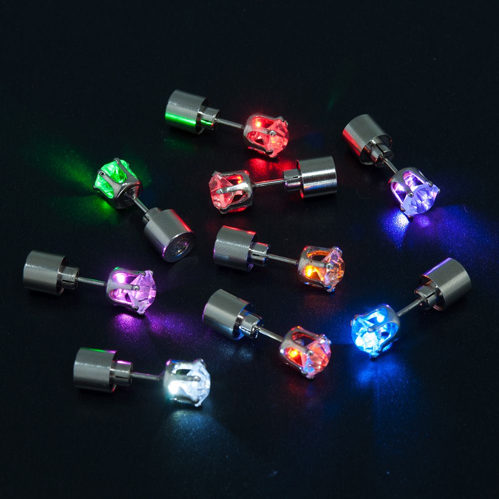 LED Colorful Luminous Earrings Flashing Light up Stud Accessories for Party