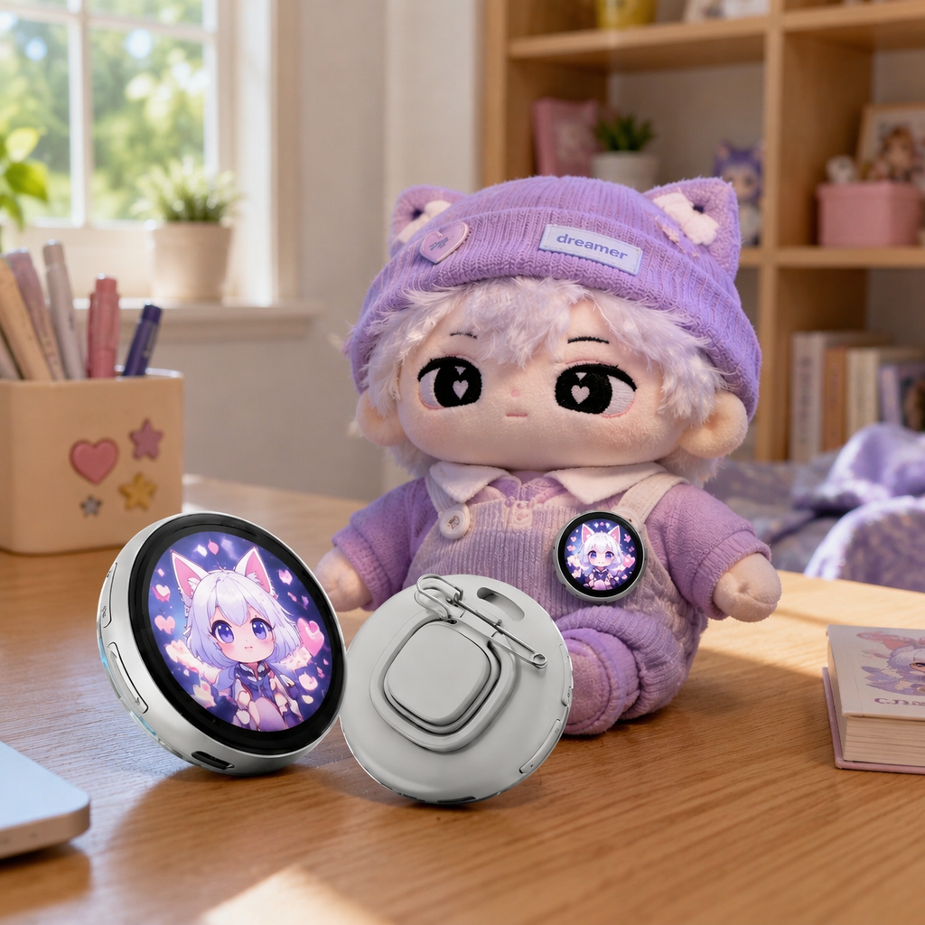 Smart Digital Display Badge with GIF/Photo Sync | Interactive Customizable Pin for Fans & Creators