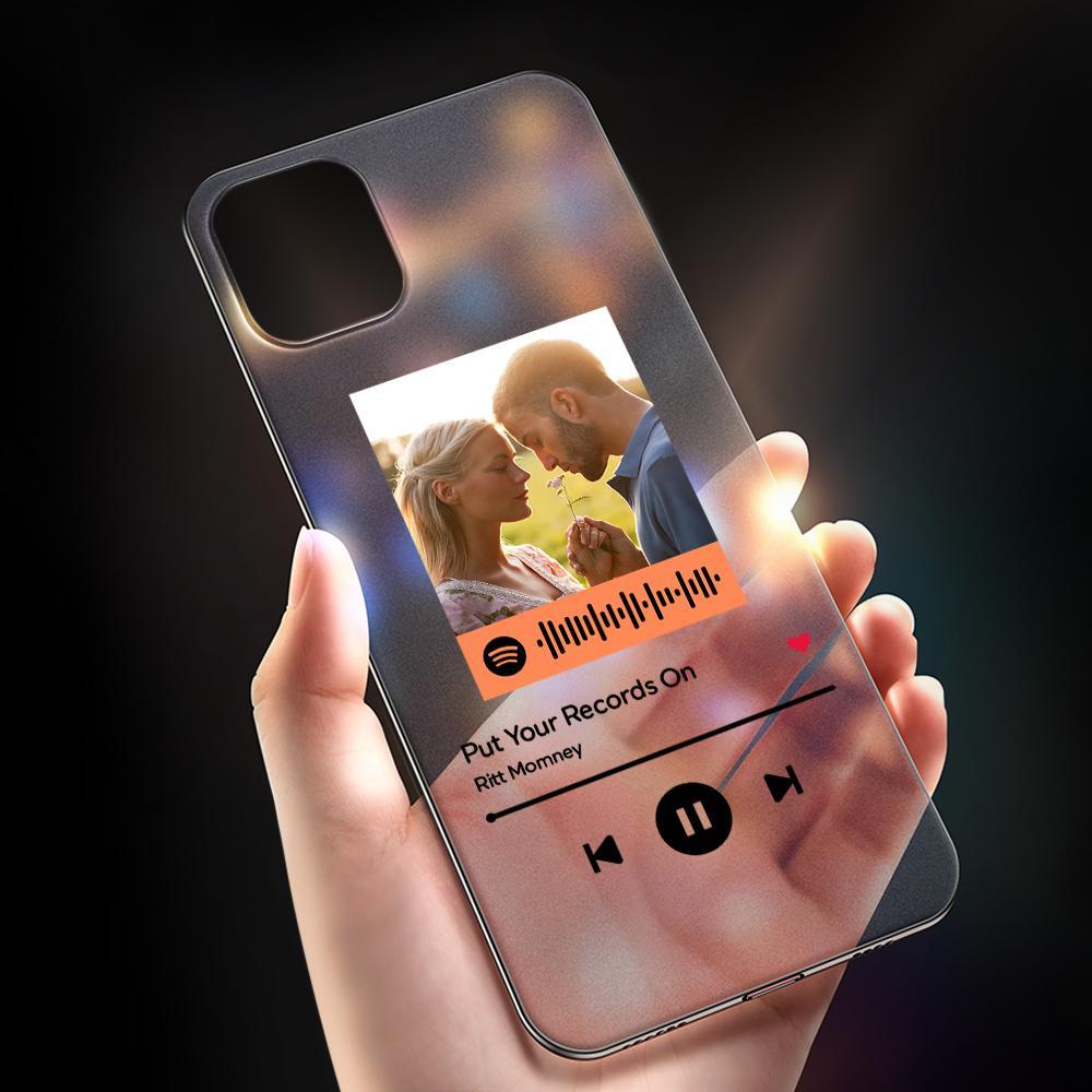Custom Spotify Code iPhone Case Color Bar Code Design Transparent Silicone Gifts