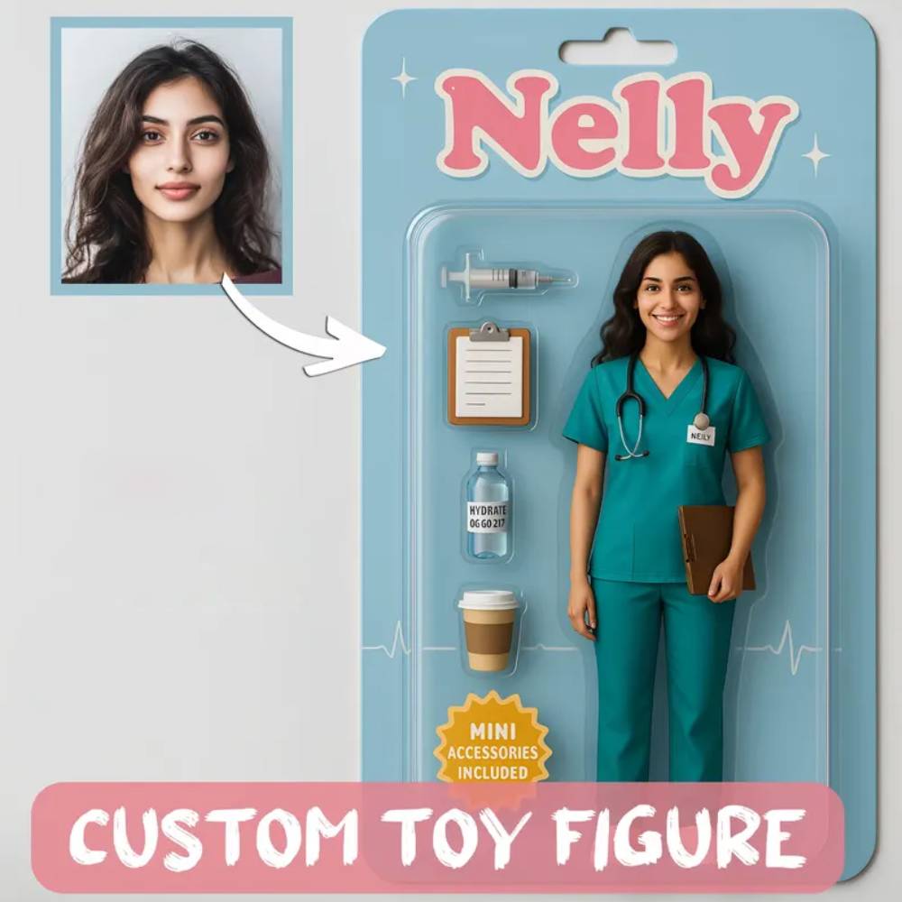 Custom 3D Effect Action Figure Pack Packaging Toy Box Style Art Gift Personalized Acrylic Car Hanger Gift for Dad