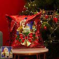 Custom Photo Magic Sequins Christmas Pillowcase Red Color Shiny Baby Theme