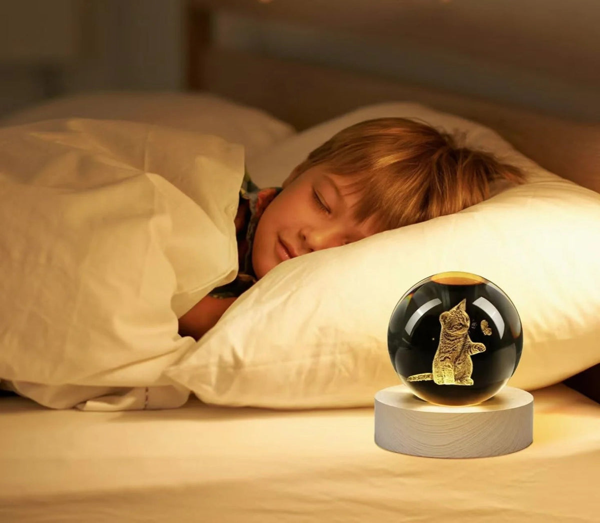 Custom Photo Crystal Ball Night Light Personalized Photo Crystal Light Gift for Pet Lovers
