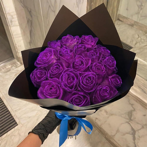 Glitter Rose Bouquet Best Valentine's Day Anniversary Gift for Her