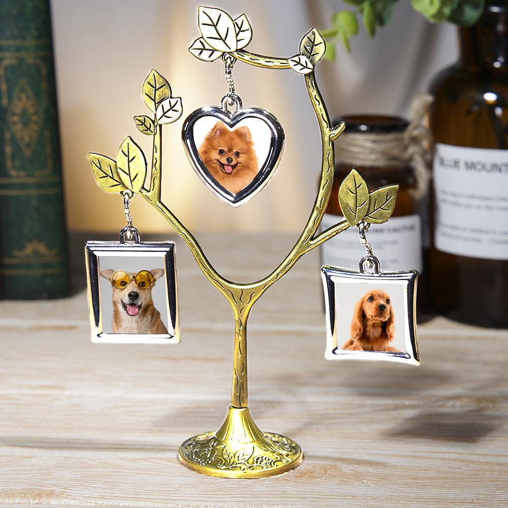 Custom Photo Frame Tree Shape Bronze Metal Creative Home Gifts for Pet