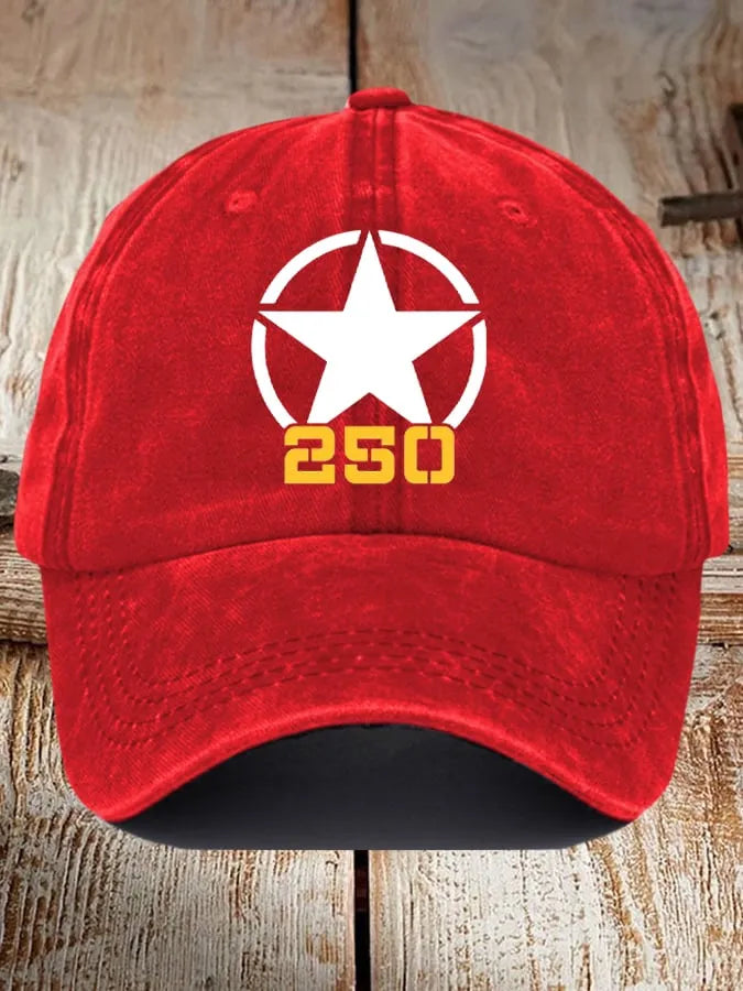 Unisex USA ARMY 250th Year Print Baseball Cap