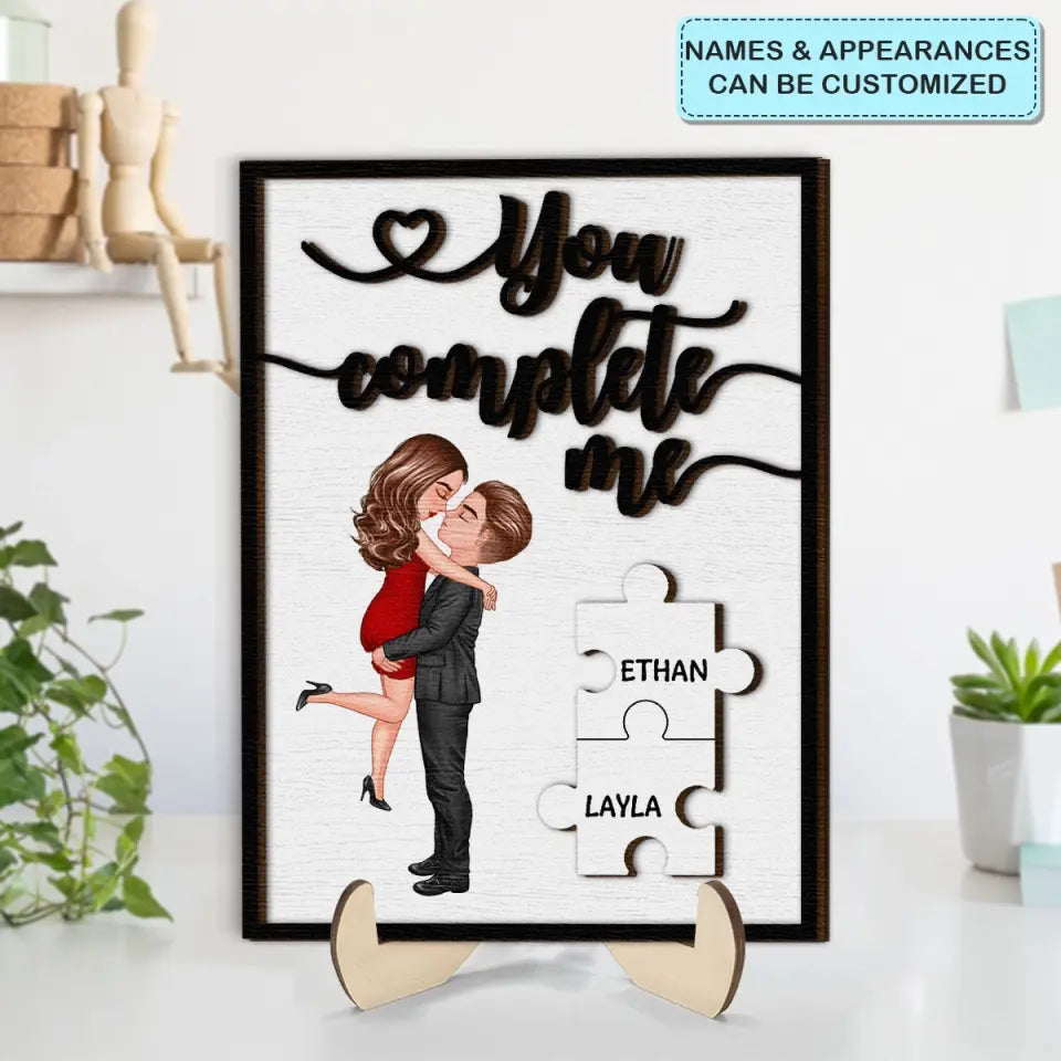 My Missing Piece Valentine's Day Gifts for Her/Him Personalized Wooden Plaque