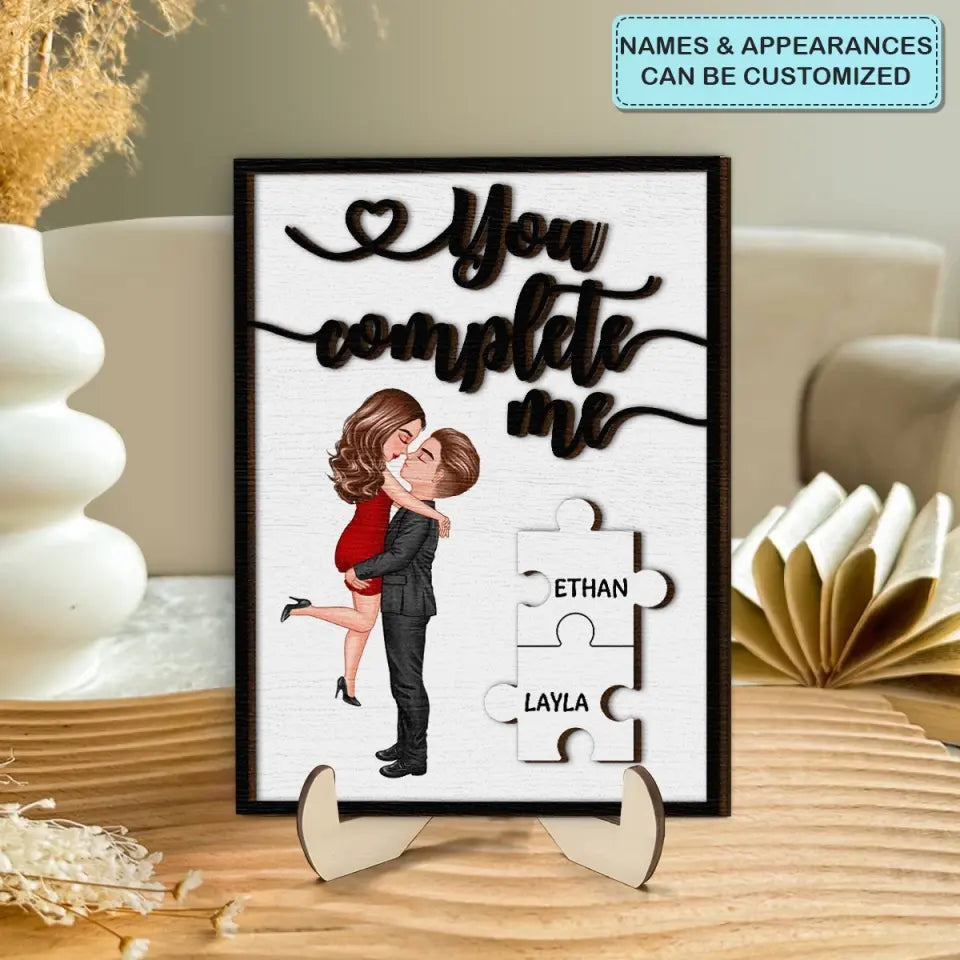 My Missing Piece Valentine's Day Gifts for Her/Him Personalized Wooden Plaque