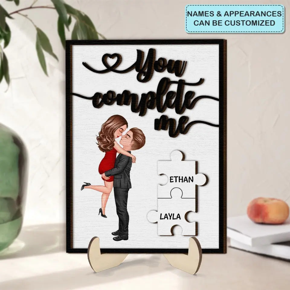 My Missing Piece Valentine's Day Gifts for Her/Him Personalized Wooden Plaque