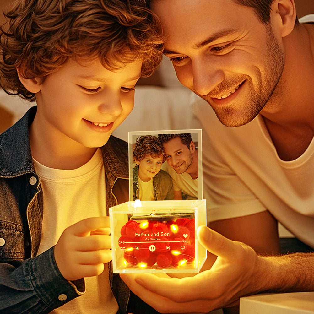 The Best Dad Ever Fist Bump Custom Mini Vinyl Record Player Automatic Music Player Personalized Gifr For Pops On Father's Day