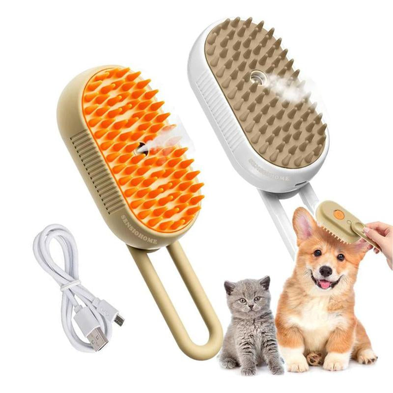 Pet Steam Brush-Grooming and Deshedding Comb USB Rechargeable
