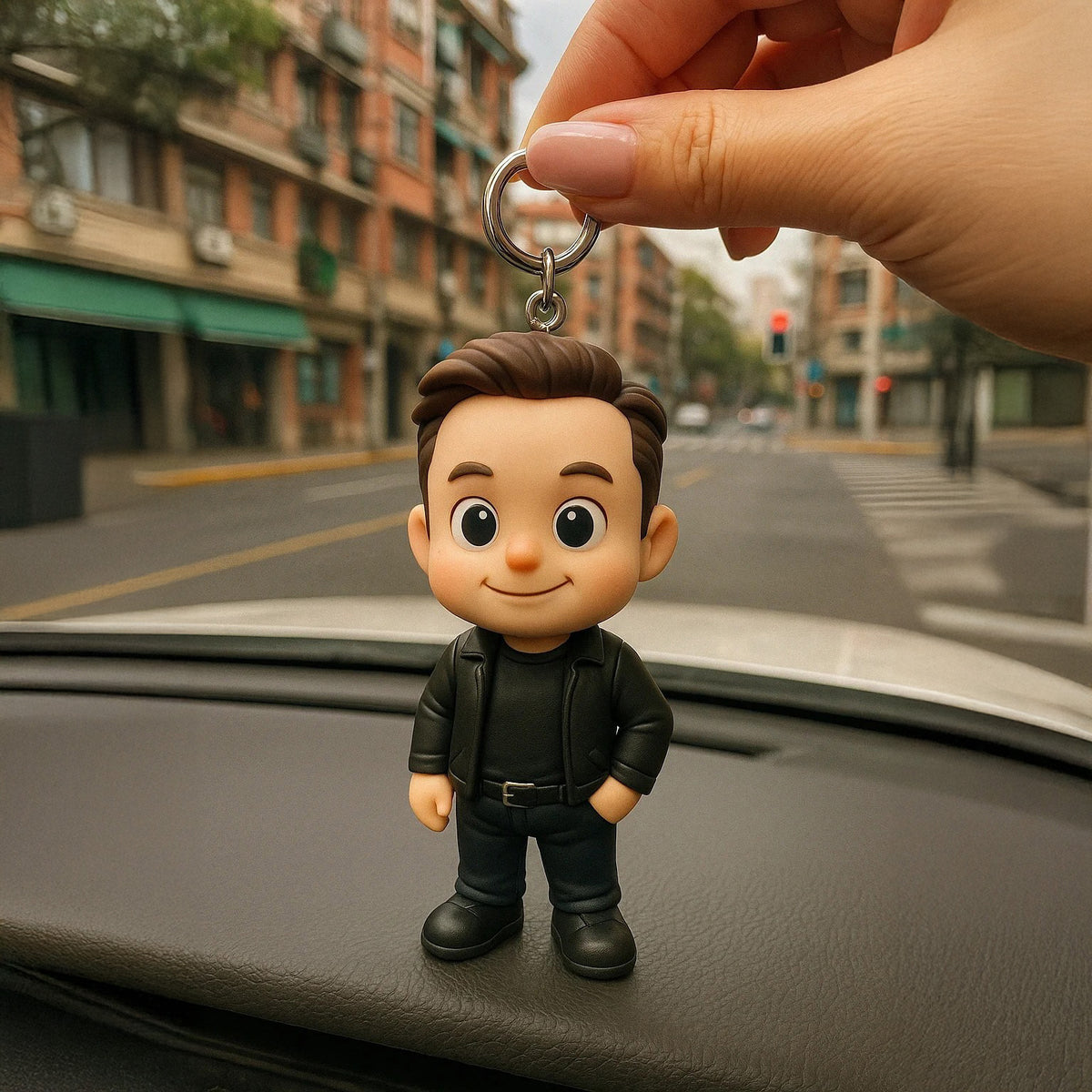 Custom 3D Keychain Figure from Your Photo Personalized Mini Doll in Business Suit Unique Gift Idea