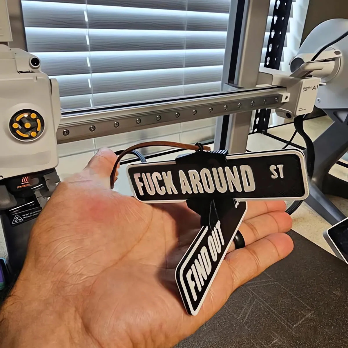 Fuck Around and Find Out Street Sign Hanger 3D Printed Funny Street Warning FAFO Sign Decoration Caraccessories Christmas Gift