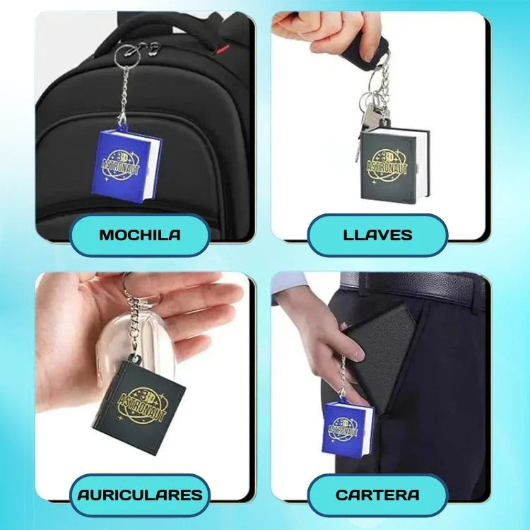 3d Pop-up Book Keychain Folding Bomb Book Decompression Pendant