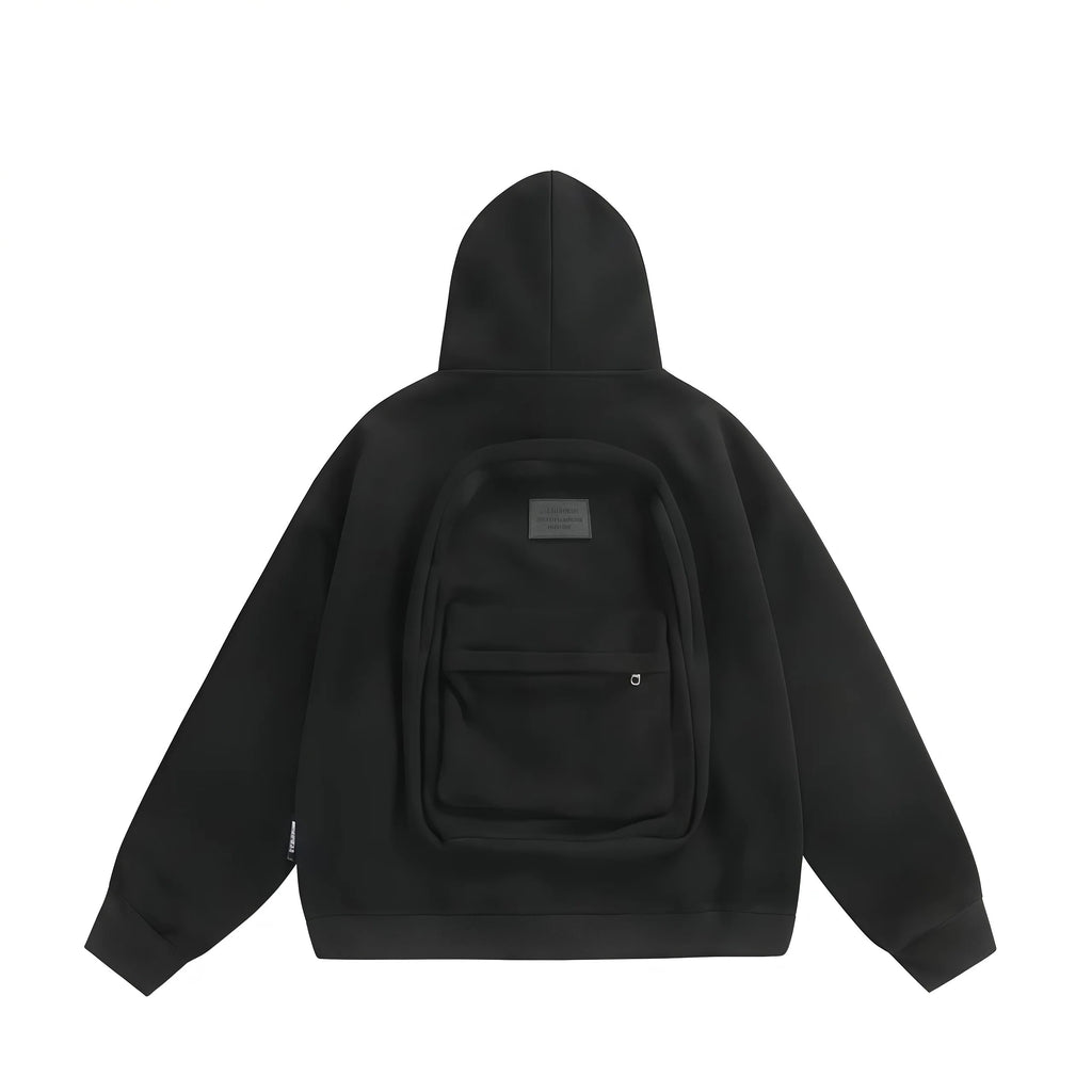 2-in-1 Backpack Hoodie Stylish Utility Sweatshirt with Built-In Storage Pocket