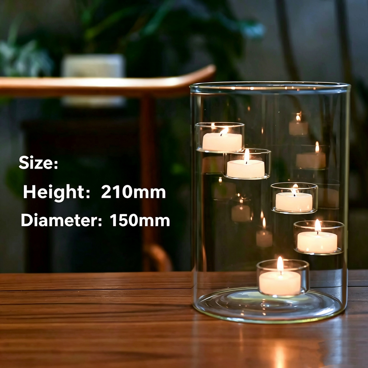 Halloween Multi-Tier Glass Hurricane Tealight Candle Holder Large Spiral Floating Glass Votive Holder for Pumpkin Candles Spooky Fall Table Centerpiece Halloween Party Decor