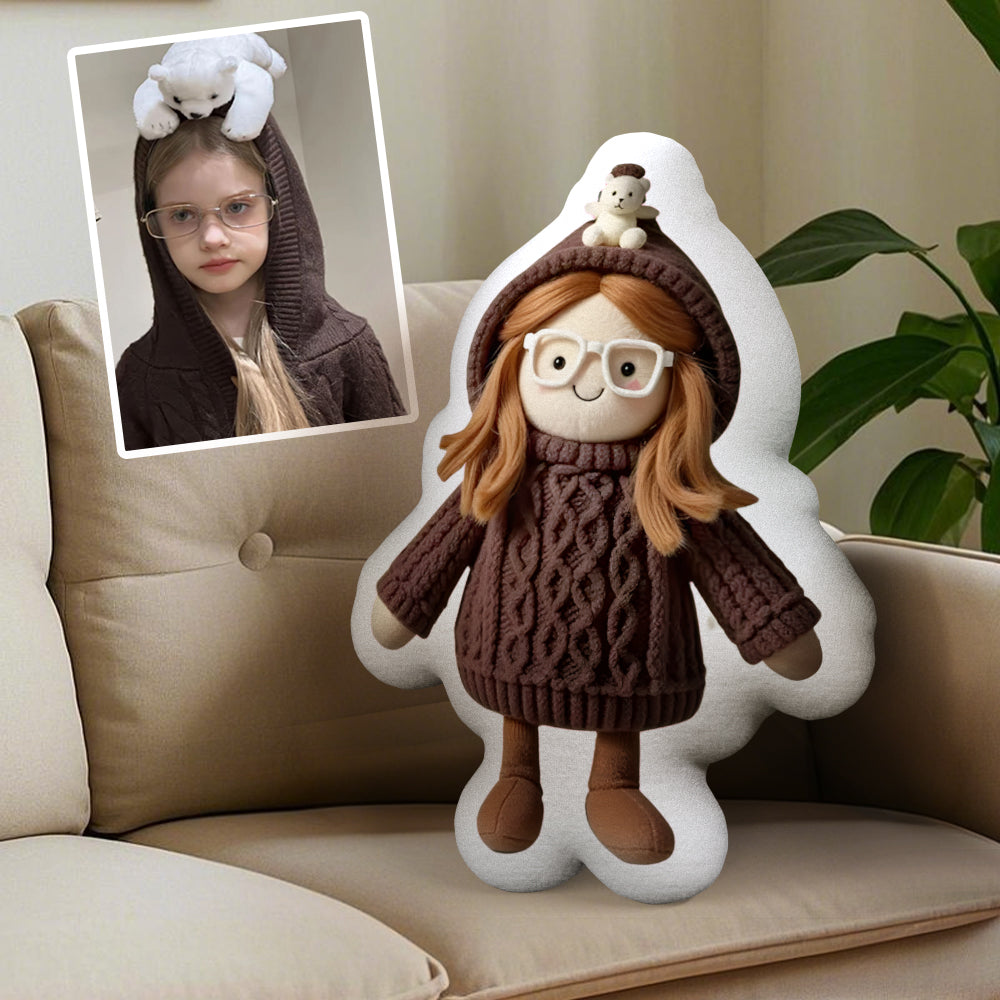Personalized Photo Plush Doll Pillow Mini Me Plush Pillows Gifts for Kids