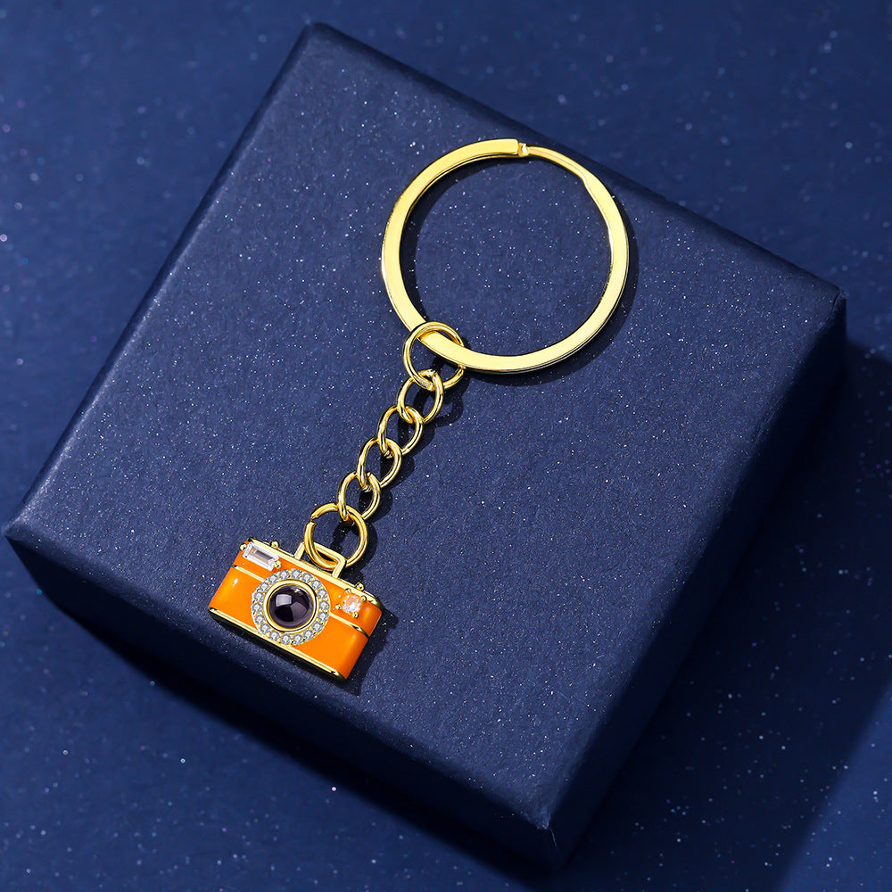 Personalized Photo Keychain Projection Gem Camera Keyring Anniversary Gifts for Her