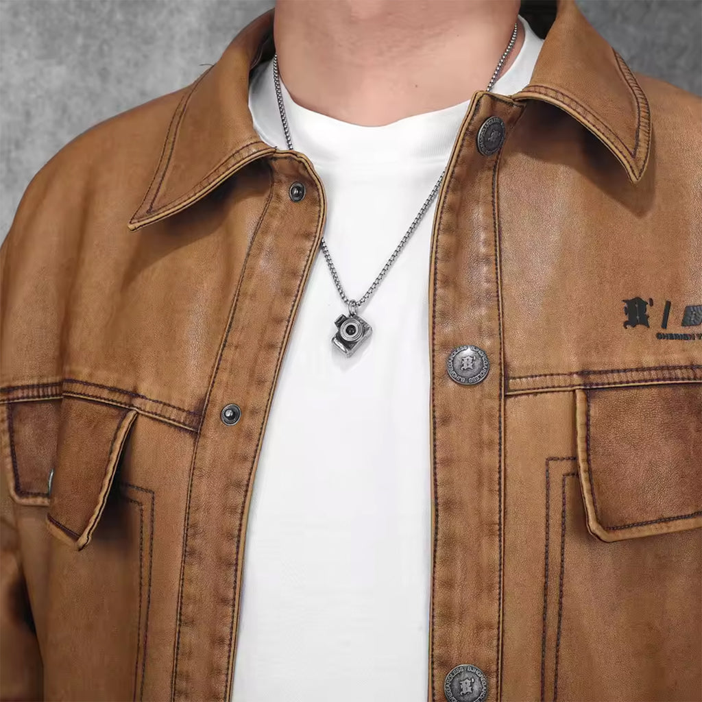 Personalized Photo Necklace Projection Gem Camera Necklace Anniversary Gifts for Him