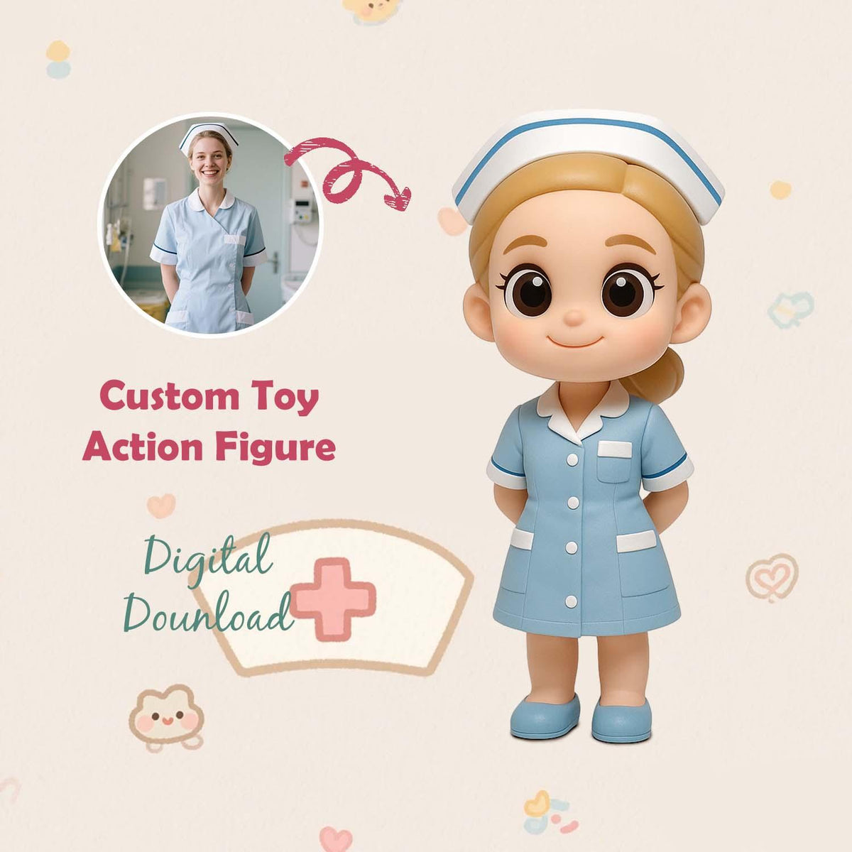 Custom Toy Figure 3D Mini Figures Personalization Photo Blind Box Nurses Day Gifts
