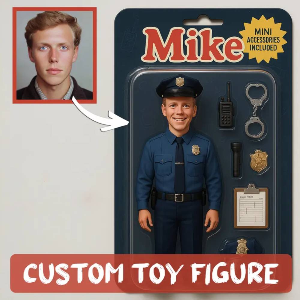 3D Effect Action Figure Pack Packaging Toy Box Style Art Gift Personalized Acrylic Car Hanger Gift for Mom