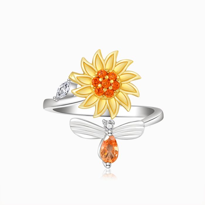 Anxiety Ring Anxiety Relief Decompression Daisy Adjustable Ring Jewelry Gift for Her