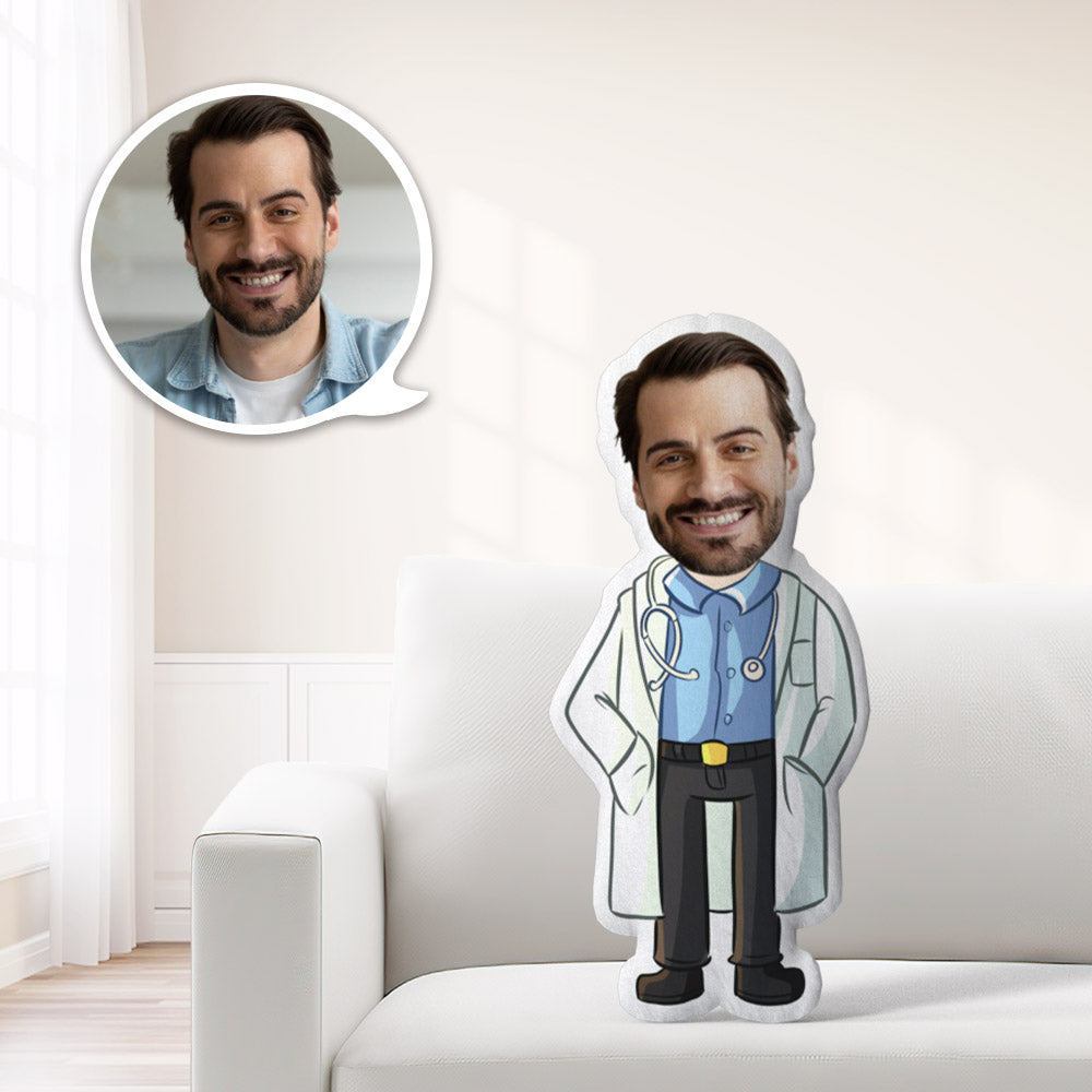 Custom Doctor With Stethoscope Minime Throw Pillow Unique Personalized Minime Throw Pillow Give Your Lover The Most Meaningful Gift