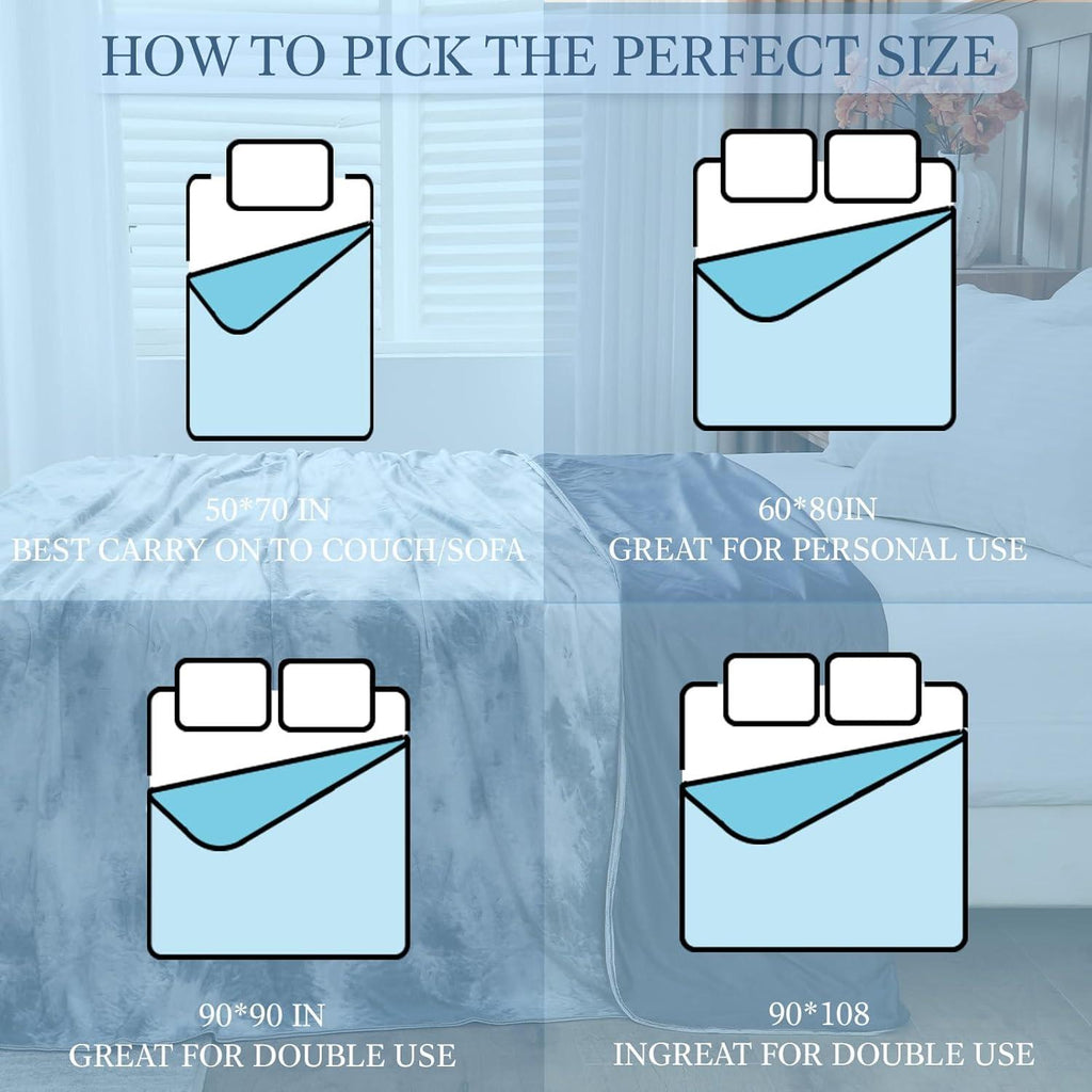 Cooling Blanket Queen Size (90"X90"), Cold Blanket for Hot Sleepers, Ultra-Cool Lightweight & Breathable, Soft Thin for Night Sweats, Bed & Couch