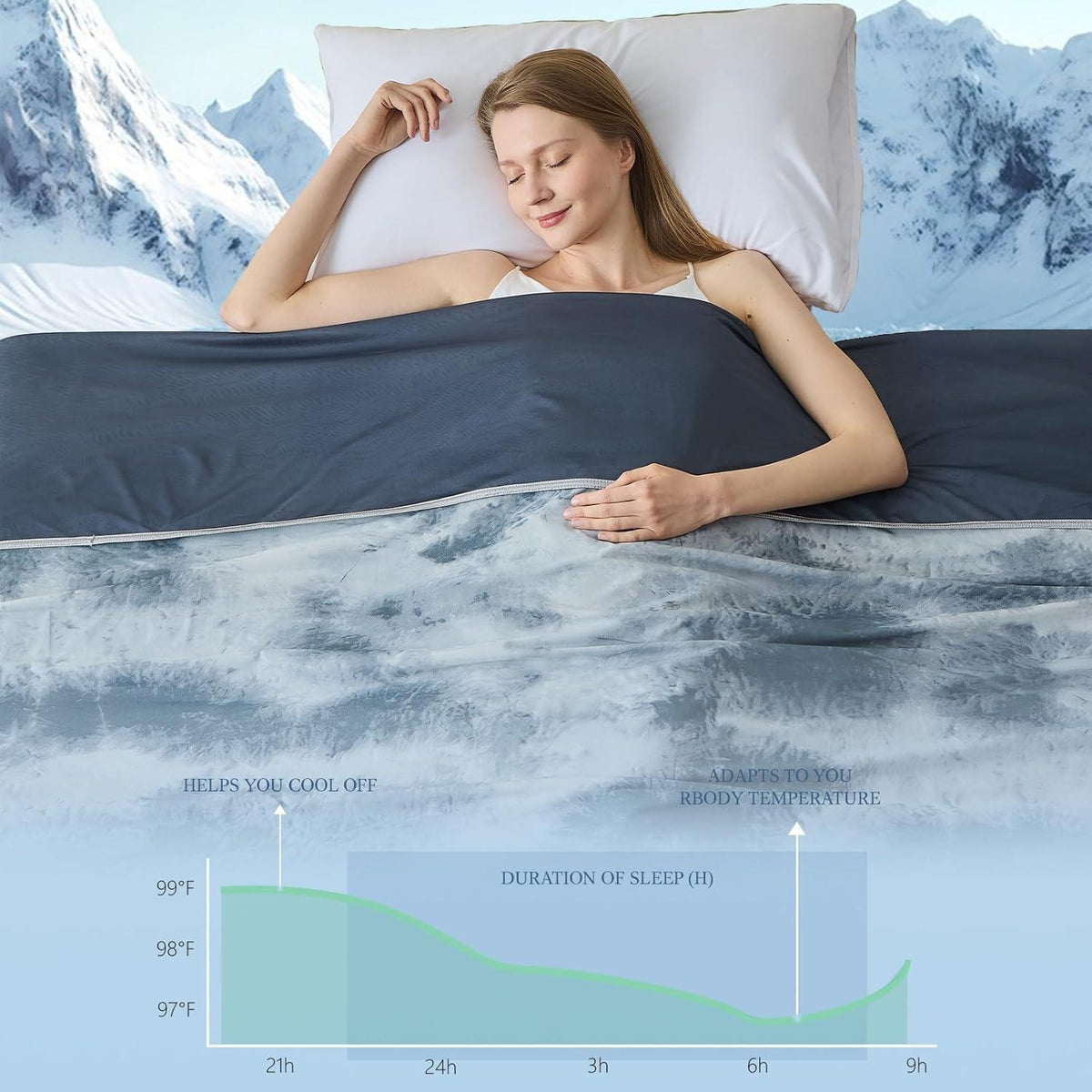 Cooling Blanket Queen Size (90"X90"), Cold Blanket for Hot Sleepers, Ultra-Cool Lightweight & Breathable, Soft Thin for Night Sweats, Bed & Couch