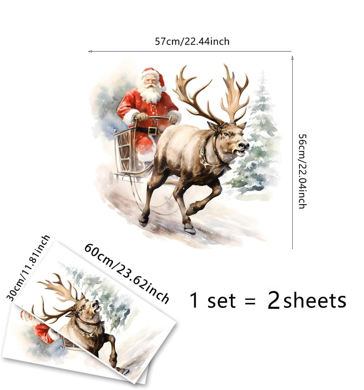 3D Christmas Wall Stickers Santa Claus Removable Stickers Holiday Wallpaper Home Decor