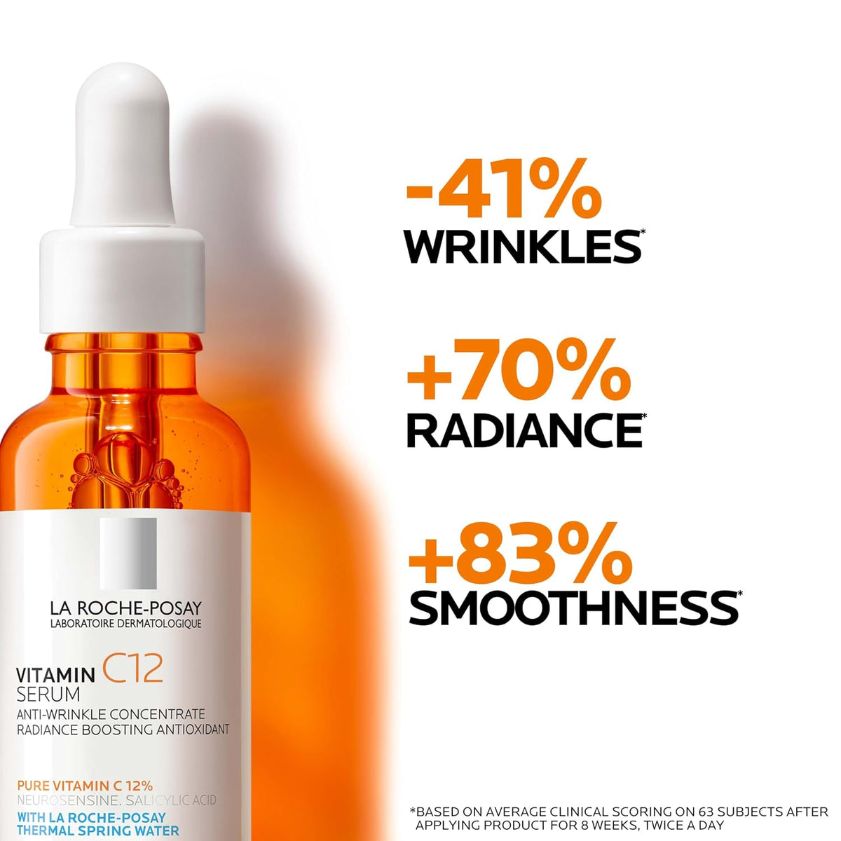 La Roche-Posay Pure 12% Vitamin C Serum For Face With Hyaluronic Acid & Salicylic Acid, Hydrating Fa