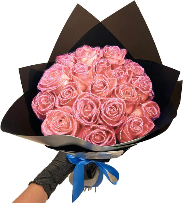 Glitter Rose Bouquet Best Valentine's Day Anniversary Gift for Her