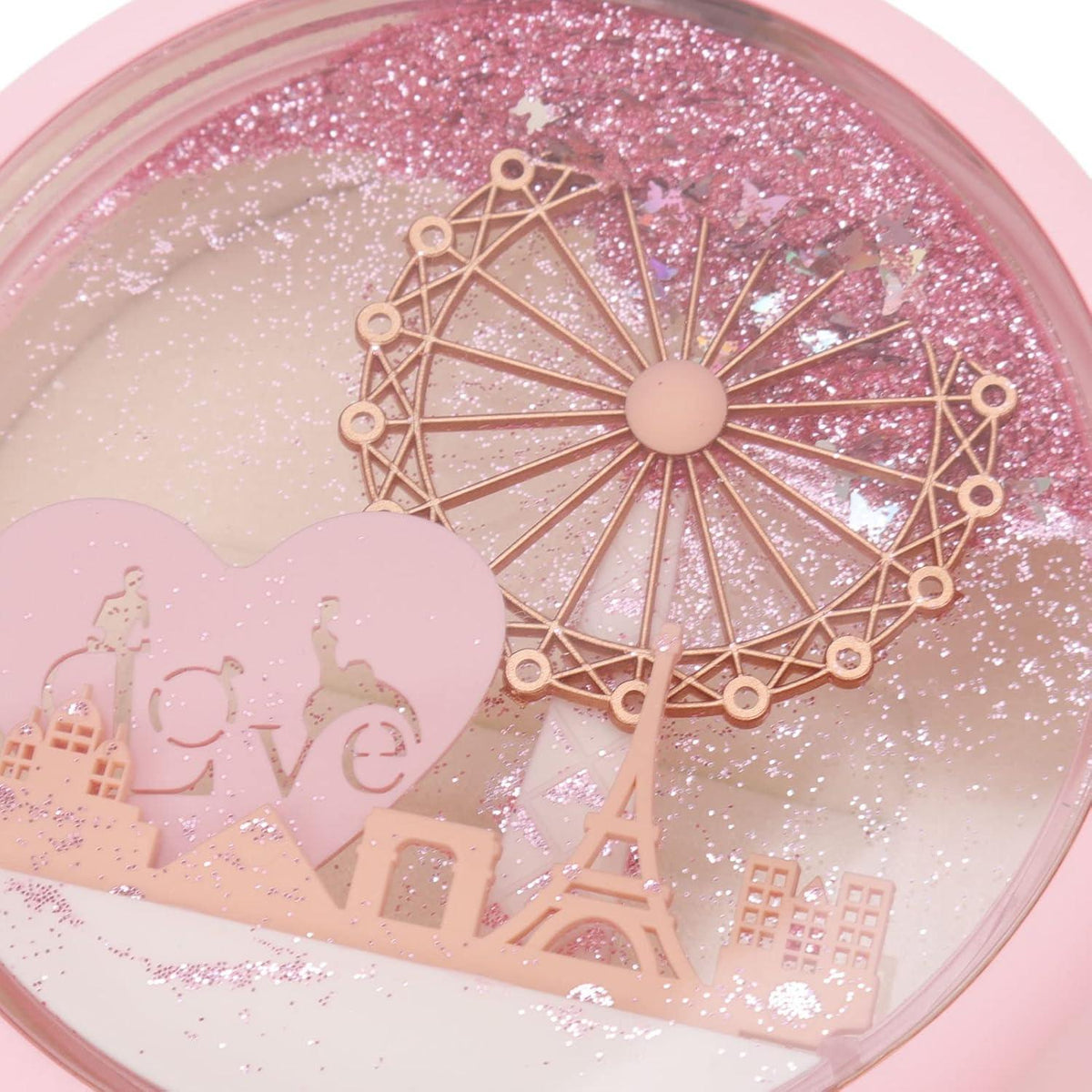 Necklace Pendant Box Jewelry Box Gift Boxes Single Neckline Box Pendant Wheel Round Jewelry Gift Case LED Light Clamshell Small for Proposal White & Pink