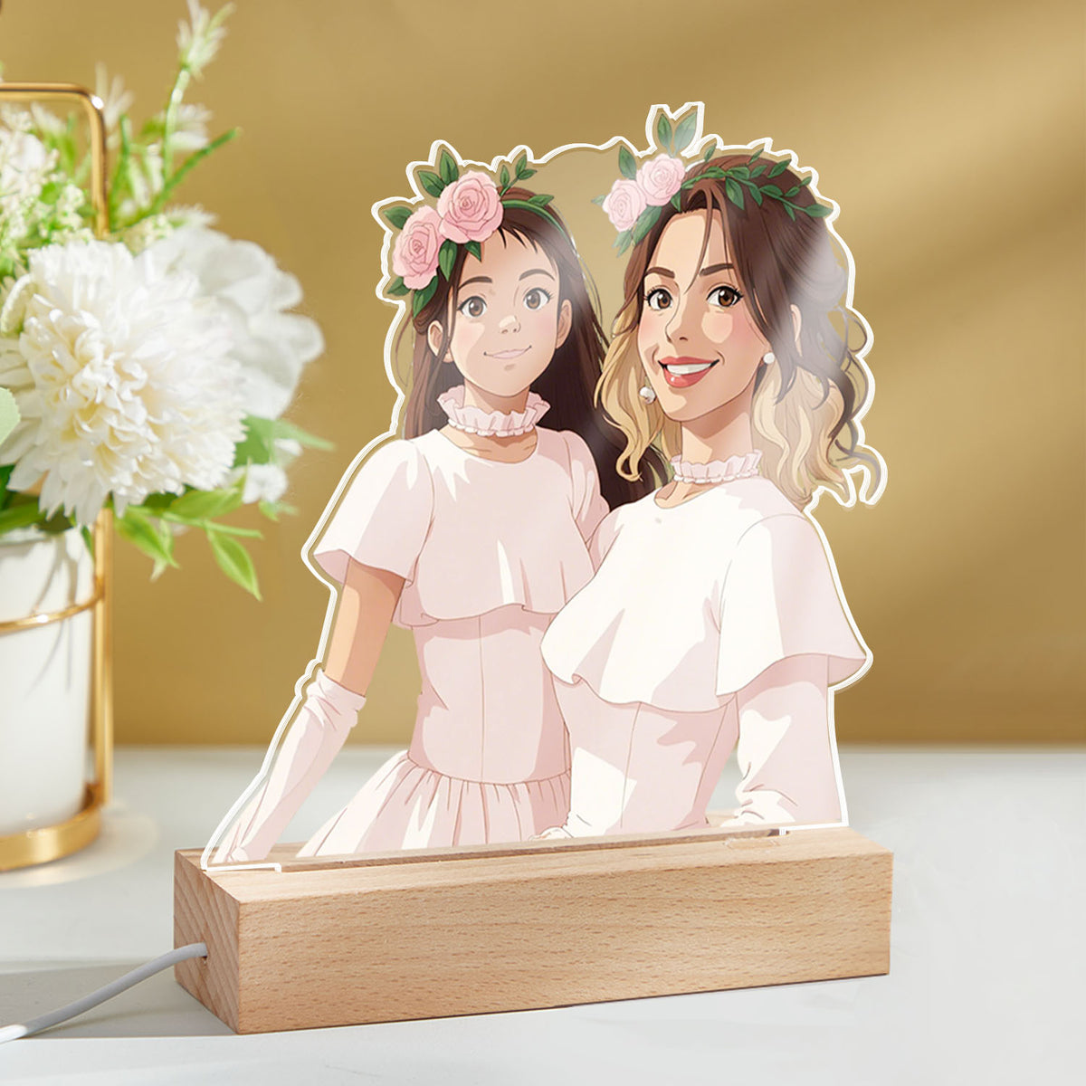 Custom Photo Gibli Style Personalized Night Light with Your Photo Couple Gifts