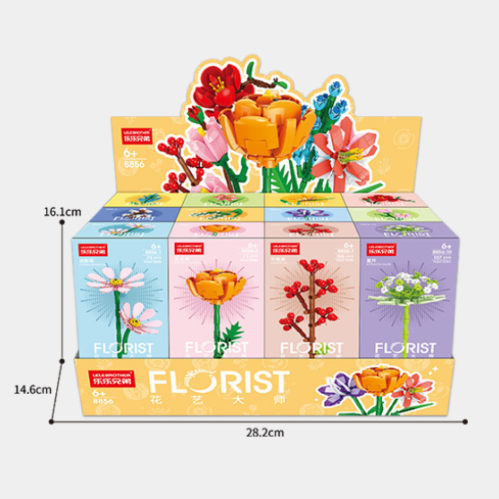 Flower Bouquet Building Blocks Collectible Floral Countdown Gift 12 Days of Christmas