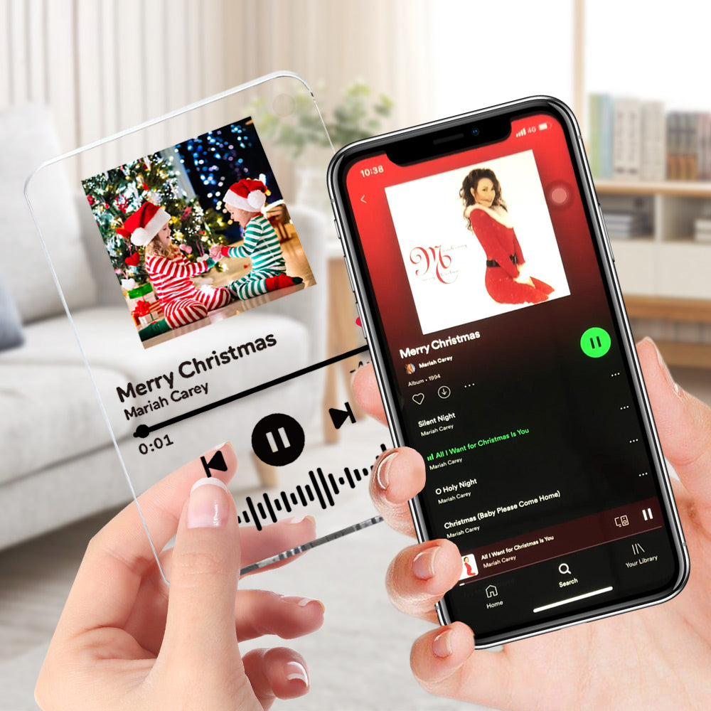 Scannable Spotify Code Plaque Keychain Music and Photo Acrylic Gifts for BFF