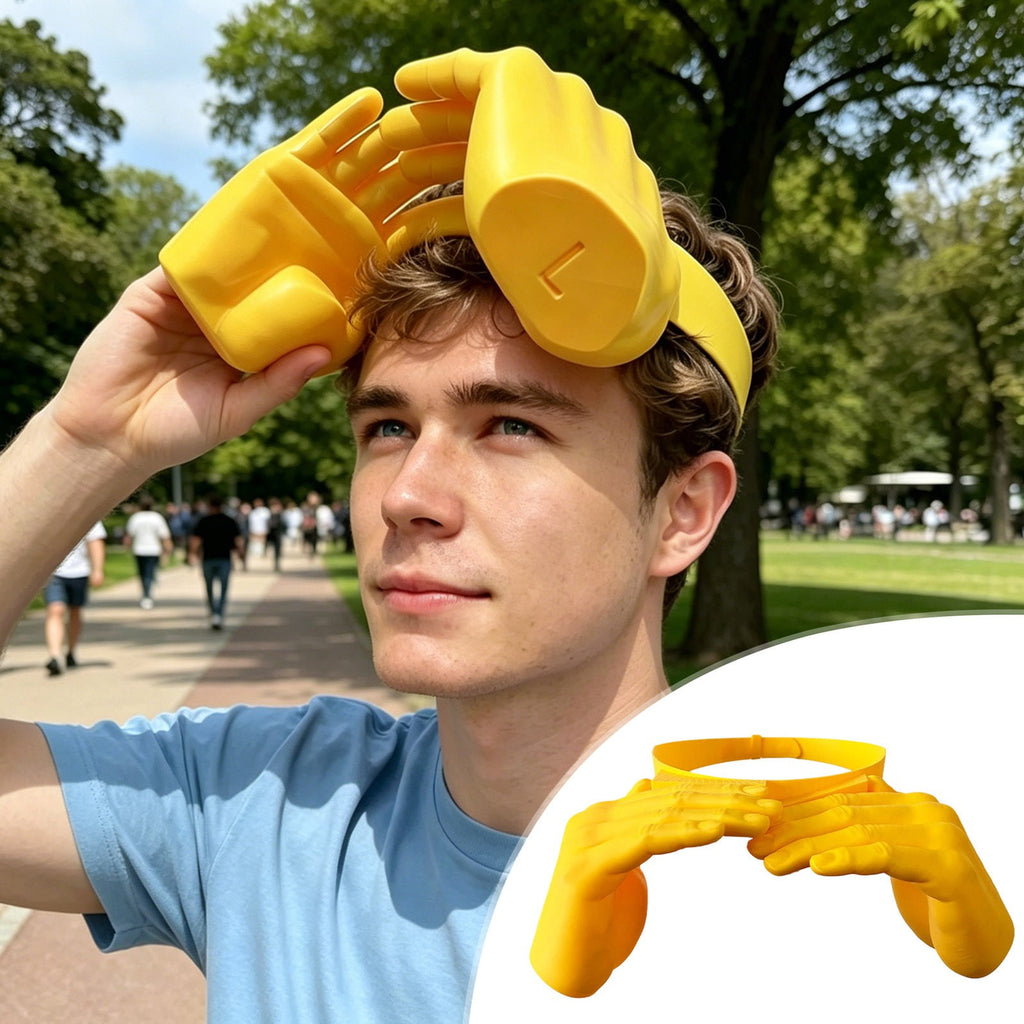 Funny Hand Shaped Sun Visor Hat, Novelty Palm Design Summer Sunshade Cap, Adjustable UV Protection Visor for Party Festival Beach Outdoor