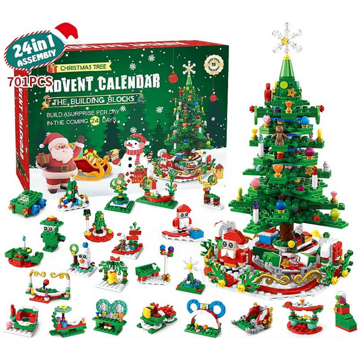DIY Christmas Tree Building Block Advent Calendar Christmas Toy