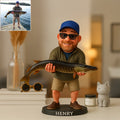Custom 2D Wooden Fishing Photo Cute Animated Style Cartoon Style Desk Decor