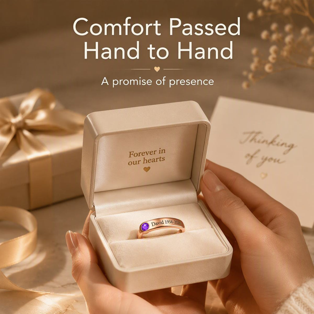 Personalized Birthstone Name Memorial Ring to Remember Someone You Loved