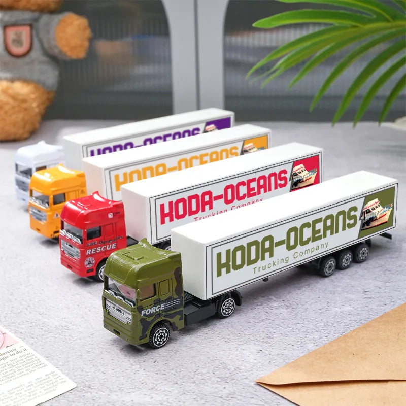 Personalized Kids Toy Truck, Customized Model Toy Truck Carrier Truck Car Construction Vehicles Toys With Your Child's Name, Father's Day Gift