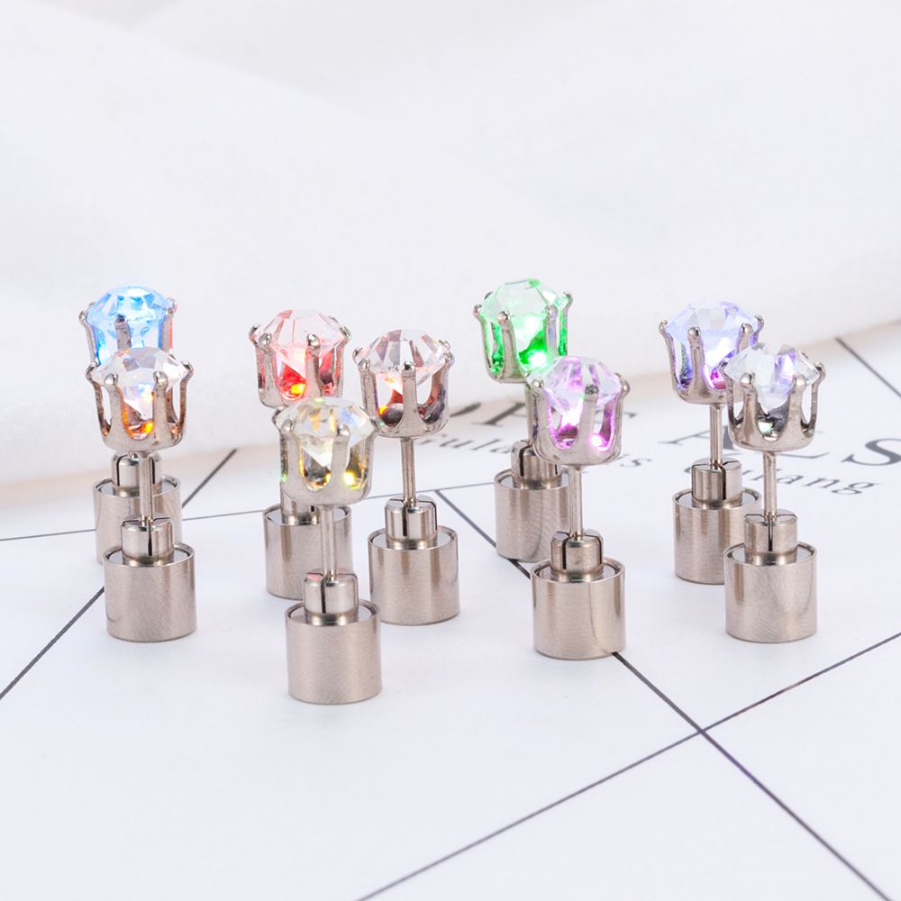 LED Colorful Luminous Earrings Flashing Light up Stud Accessories for Party