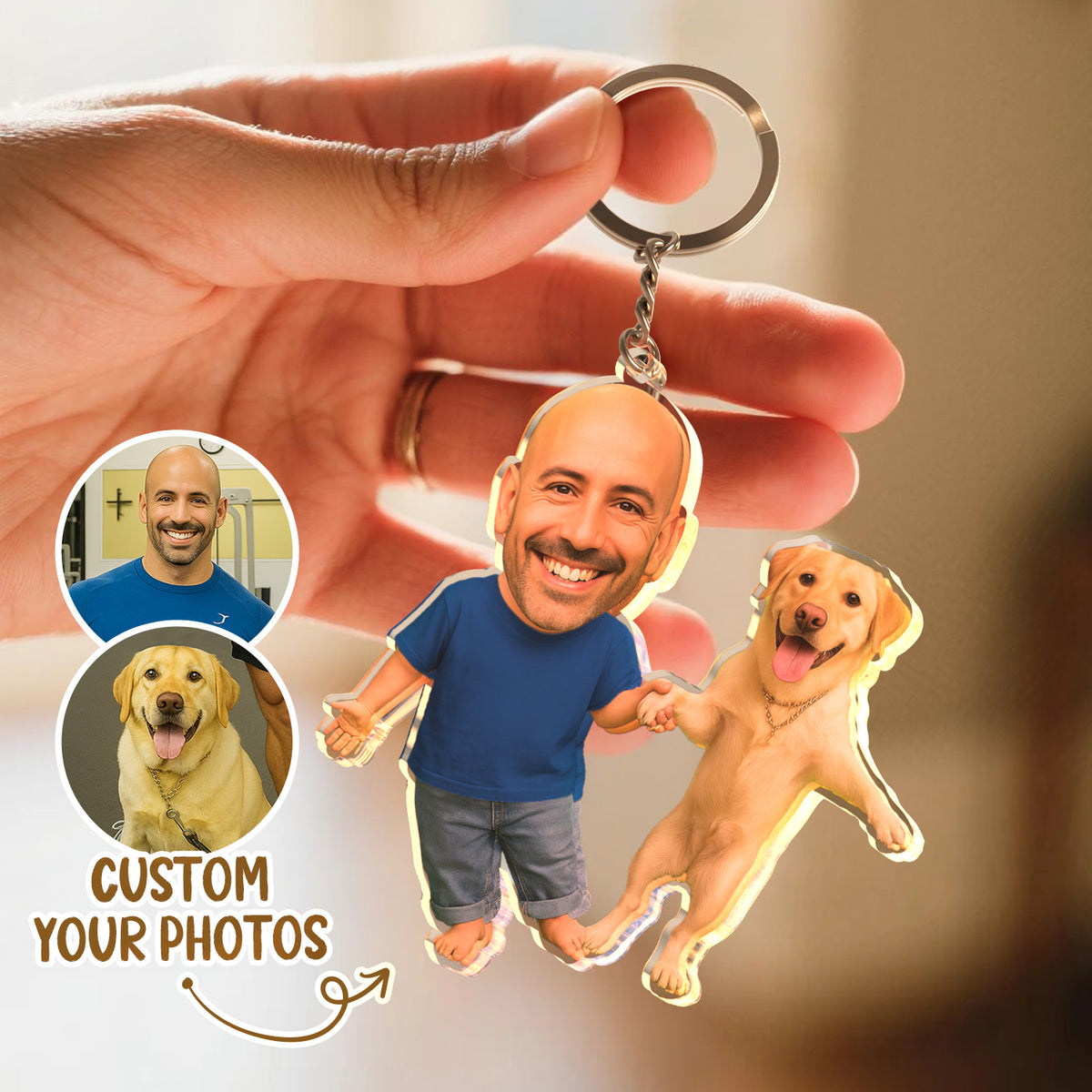 Personalized "Me & My Pet" Acrylic Keychain – Funny Custom Gift