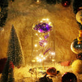 Romantic Simulation Eternal Purple Flower Glass Cover LED  Micro Landscape Gifts at Christmas,  Valentine's Day and Anniversary