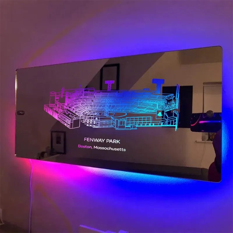 Globe Life Field Mirror Light Custom Your Slogan Text Personalized Gift for Sport Lover