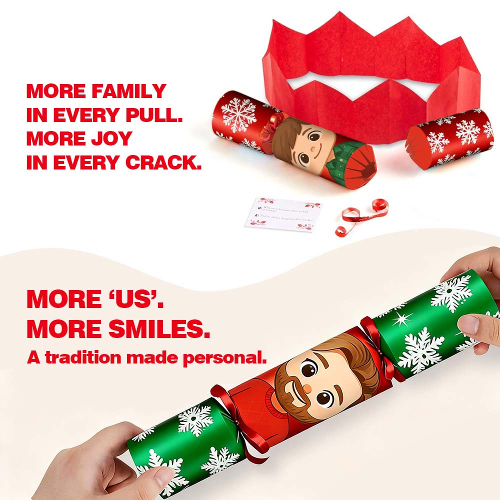Custom Photo Christmas Crackers Gift New Year Holiday DIY Paper Hat With Joke Cards Christmas Crackers Gifts