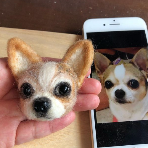 Custom Needle Felted Pet Keychain Ring Bag Accessories Dog Cat Realistic Replica Keychain Gift for Pet Lovers